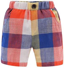 img 4 attached to 🩳 LittleSpring Boys' Clothing: Colorful Plaid Little Shorts