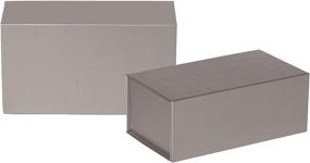 img 4 attached to Jillson Roberts Small Magnetic Closure Gift Boxes - 2-Pack, 5 Color Options, Metallic Silver Matte