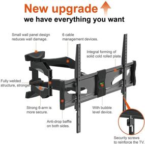 img 3 attached to 📺 Versatile Full Motion TV Wall Mount for 40-75 Inch TVs, Dual Swivel Articulating Arms, Extension, Tilt, Rotation, 6 Cable Management, Max VESA 600x400mm, Holds up to 99 lbs