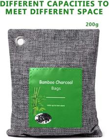 img 2 attached to 🌿 MerLerner 2-Pack Bamboo Charcoal Bag for Home, Car, Shoes, Refrigerator - Activated Bamboo Charcoal Bags (2/4/6 Pack, 2 Colors)
