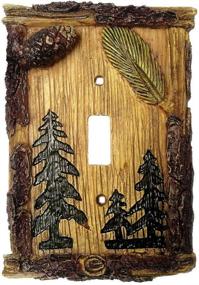 img 1 attached to 🌲 Home and Cabin Decor: Pine Tree Light Switch Plate Cover for Single Switch