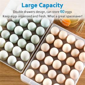 img 1 attached to 🥚 Refrigerator Egg Holder, THIPOTEN 60 Grid Eggs Storage Container - Ideal Household Egg Organizer for Hobby Farms & More