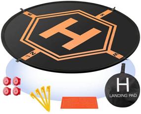 img 4 attached to 🛸 32" Aurtec Portable Fast-Fold Drone Landing Pad with 4 LED Lights - Perfect for DJI Mavic Pro, Phantom Series, Inspire Series, Spark, Yuneec, 3DR Solo, GoPro Karma, Parrot & More