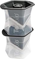 🧊 tovolo colossal cube ice molds - leak-free design, 2.25 inch cubes (set of 2, black) logo