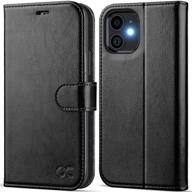 📱 ocase iphone 12/12 pro wallet case – rfid blocking pu leather flip cover with card holders, kickstand, and 6.1 inch screen protection (black) logo