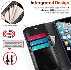 img 2 attached to 📱 OCASE iPhone 12/12 Pro Wallet Case – RFID Blocking PU Leather Flip Cover with Card Holders, Kickstand, and 6.1 Inch Screen Protection (Black)