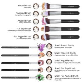 img 1 attached to 💄 BEAKEY Makeup Brush Set - Premium Synthetic Foundation, Face Powder, Blush, Eyeshadow, Kabuki Brush Kit with Makeup Sponge and Brush Cleaner - 10+2pcs (Black/Silver)