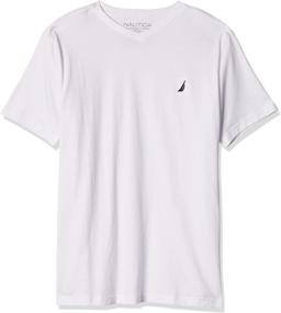 img 4 attached to 👕 Nautica Boys' Solid V-Neck T-Shirt in Short Sleeve