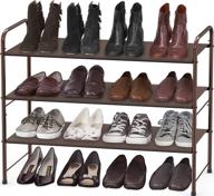 bronze 3-tier shoe rack storage organizer by simple houseware: holding 12 or 20 pairs logo