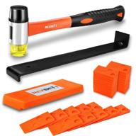 🛠️ rexbeti 43-piece laminate wood flooring installation kit | 40 spacers | tapping block | heavy duty pull bar | 1 3/8" high-strength fiberglass handle mallet | non slip soft grip logo