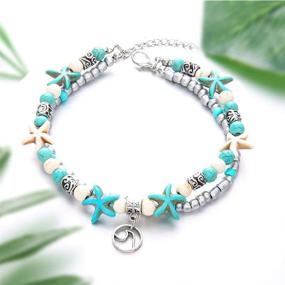 img 2 attached to Yalice Starfish Turquoise Bracelet Silver 5