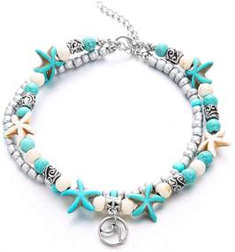 img 4 attached to Yalice Starfish Turquoise Bracelet Silver 5