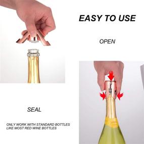 img 2 attached to 🍾 Rose Gold OWO Champagne Stopper - Stainless Steel Sparkling Wine Bottle Plug Sealer for Superior Leak-Proof Fizz Retention - No Spill, No Sharp Edges, Passed Press Test