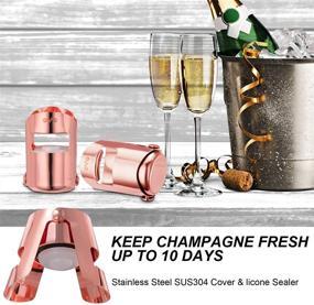 img 3 attached to 🍾 Rose Gold OWO Champagne Stopper - Stainless Steel Sparkling Wine Bottle Plug Sealer for Superior Leak-Proof Fizz Retention - No Spill, No Sharp Edges, Passed Press Test