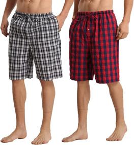 img 4 attached to Pajamas Pockets Elastic Drawstring Sleeping Men's Clothing