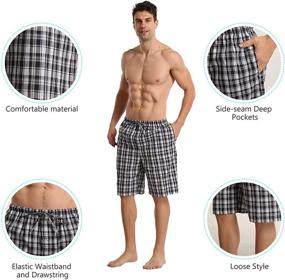 img 1 attached to Pajamas Pockets Elastic Drawstring Sleeping Men's Clothing