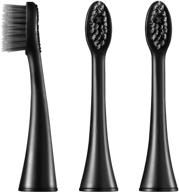 burst replacement electric toothbrush heads - sonic toothbrush, charcoal bristles, deep clean, healthier smile - 3pk (black) logo