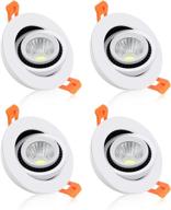 ygs-tech 2 inch dimmable led recessed lighting downlight, 3w (35w halogen equivalent) cob tai 🔦 chi spotlight, 4000k nature white, cri80, led ceiling light with led driver (4 pack) for enhanced seo логотип