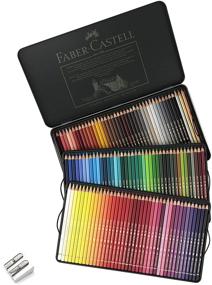 img 4 attached to Набор цветных карандашей Faber-Castell Polychromos для художников - 120 штук в жестяной упаковке с премиальными цветными карандашами и точилкой для карандашей.