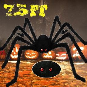 img 4 attached to 🕷️ Begleri Outdoor Halloween Decorations - 7.5 FT Giant Spider: 90 Inch Largest Furry Spider with Vivid Eyes for Yard, Party, Indoor & Outdoor Use