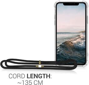 img 2 attached to Protective Crossbody Case for Apple iPhone 11 - 📱 Clear Transparent TPU Cover with Lanyard Cord Strap - Transparent/Black