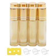 newzoll 8pcs 10ml essential oil roller bottles pearl gold refillable roll bottles vials containers skincare cosmetic aromatherapy perfume logo