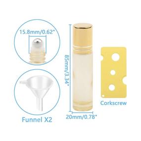 img 3 attached to NewZoll 8Pcs 10Ml Essential Oil Roller Bottles Pearl Gold Refillable Roll Bottles Vials Containers Skincare Cosmetic Aromatherapy Perfume