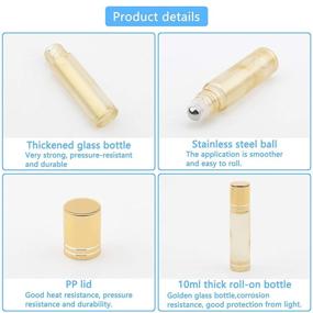 img 2 attached to NewZoll 8Pcs 10Ml Essential Oil Roller Bottles Pearl Gold Refillable Roll Bottles Vials Containers Skincare Cosmetic Aromatherapy Perfume