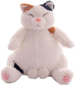 img 4 attached to 🐱 OOPSHANA Stuffed Animal Pillows: Cute Lazy Cat Plush Toys for Kids and Girls (zongbai-45, Multicolor)