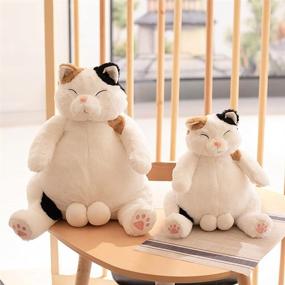 img 2 attached to 🐱 OOPSHANA Stuffed Animal Pillows: Cute Lazy Cat Plush Toys for Kids and Girls (zongbai-45, Multicolor)