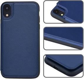 img 3 attached to ACXLIFE iPhone XR Case with Credit Card Holder and Magnetic Closure - PU Leather Protective Cover for 6.1 inch XR Wallet (Blue)