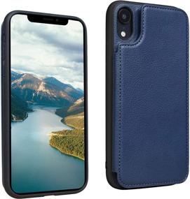 img 2 attached to ACXLIFE iPhone XR Case with Credit Card Holder and Magnetic Closure - PU Leather Protective Cover for 6.1 inch XR Wallet (Blue)