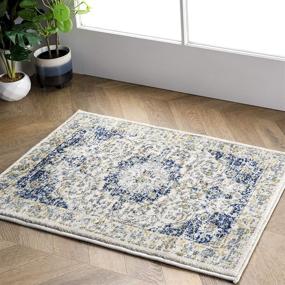 img 4 attached to 🧡 Голубой ковер nuLOOM Paisley Verona винтажный персидский 3' x 5': Классическое прикосновение к стильным пространствам.