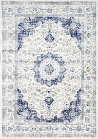 img 3 attached to 🧡 Голубой ковер nuLOOM Paisley Verona винтажный персидский 3' x 5': Классическое прикосновение к стильным пространствам.