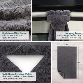 img 3 attached to 🧺 Gray Kitchen Hand Towels with Hanging Loops - Hanging Kitchen Towels, Gray Dish Towels with Hanging Loop, Oven Towel Loop Without Buttons or Snaps