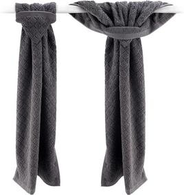 img 4 attached to 🧺 Gray Kitchen Hand Towels with Hanging Loops - Hanging Kitchen Towels, Gray Dish Towels with Hanging Loop, Oven Towel Loop Without Buttons or Snaps