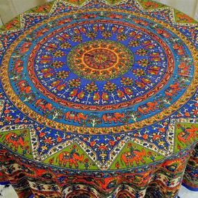 img 2 attached to 🌺 Magnificent Indian Mandala Print Cotton Tablecloth: Elevate Your Dining Experience with an Exquisite Touch