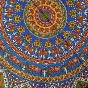 img 1 attached to 🌺 Magnificent Indian Mandala Print Cotton Tablecloth: Elevate Your Dining Experience with an Exquisite Touch