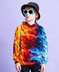 img 2 attached to 👕 Colorful Novelty Sweatshirts for Boys - Hgvoetty Hoodies
