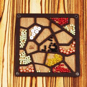 img 4 attached to 🔹 Lonjew Bead Organizer: Stylish Maze-shaped Wooden Bead Storage for Jewelry Making and Gifting
