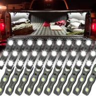 🚚 ampper white led rock light: 20 pcs truck bed lighting kit for cargo pickup, foot wells, rail light & more logo