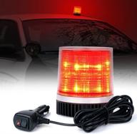 🚨 xprite red rotating beacon strobe light - 12 leds, magnetic mount, emergency warning flashing light for caution vehicles, snowplows, firefighters, wreckers logo