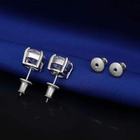 img 3 attached to 💎 Hypoallergenic 18K White Gold Plated Earring Back Replacements for Diamond Studs - 2 Pairs of Silver Locking Bullet Backings