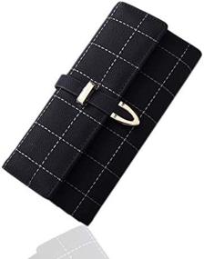 img 1 attached to Stylish & Spacious: Luxury Three Fold Coin Purse for Women - Ladies Long Wallet