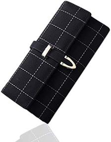 img 3 attached to Stylish & Spacious: Luxury Three Fold Coin Purse for Women - Ladies Long Wallet