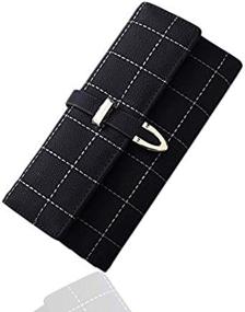 img 2 attached to Stylish & Spacious: Luxury Three Fold Coin Purse for Women - Ladies Long Wallet