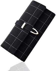 img 4 attached to Stylish & Spacious: Luxury Three Fold Coin Purse for Women - Ladies Long Wallet