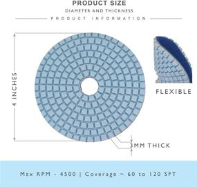 img 1 attached to 🔹 Набор премиум алмазных полировочных подушек диаметром 4 дюйма - идеально подходит для влажного/сухого использования на поверхностях из гранита, камня, бетона и мрамора