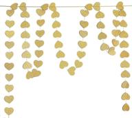 koker glitter paper heart garland banner - stunning heart-shaped hanging string decoration for weddings, parties & baby showers - glitter gold - 13 feet/4 m logo