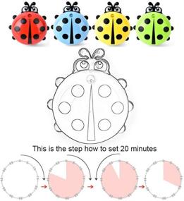 img 2 attached to Cute Ladybug Kitchen Timer: 60 Minutes Mechanical Clock Loud Alarm Manual Timer, Green